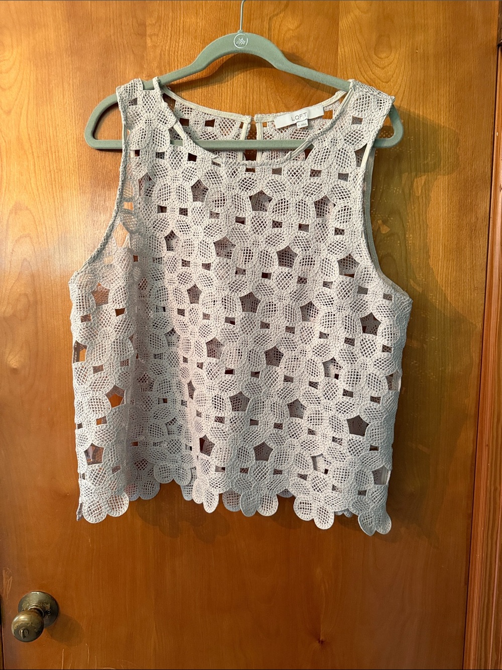 LOFT Tan Crochet Tank Top